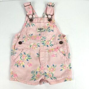 Osh Kosh Cute Spring Flowers Baby Infant Girl Shortall size 12 months Adjustable